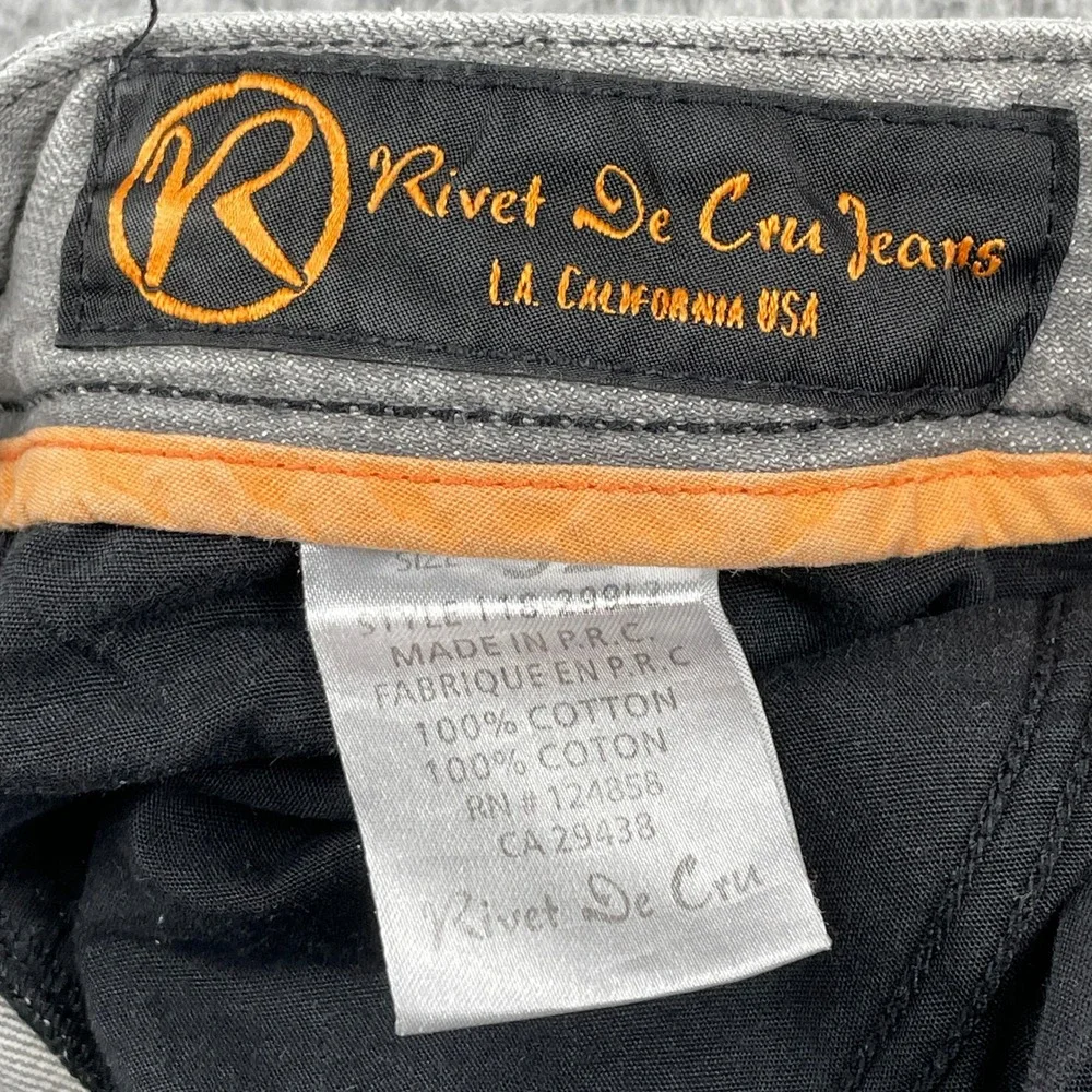 Rivet De Cru Jeans Mens 32 Gray Straight Leg Distressed Denim 116-299L2